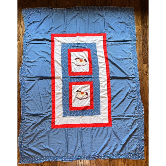 Vintage 70s Patchwork Quilt Twin Size Handmade American Heritage Childs Kids Bed - Picture 3 of 7